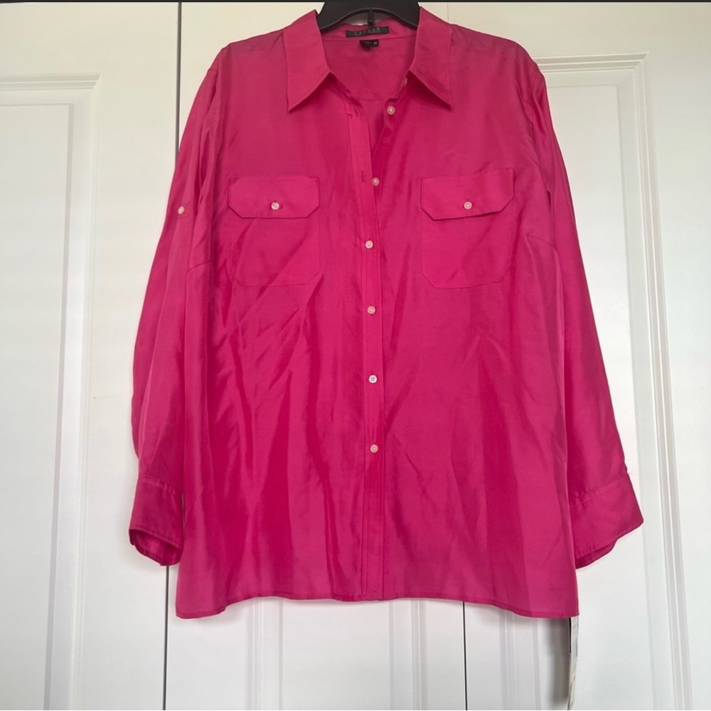 New with tags Gorgeous pink silk blouse -smoke free home-Offers welcome!